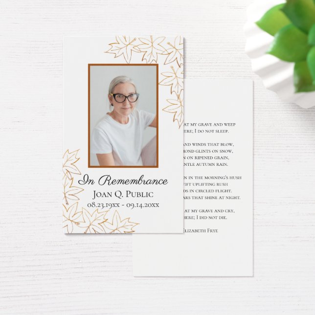 Cartes De Visite Service funéraire Feuille de l'érable d'automne (Bureau)