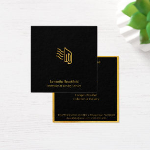 Cartes De Visite Services de repassage professionnels Black Gold Sq