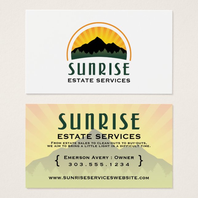 Cartes De Visite services immobiliers (Devant & derrière)