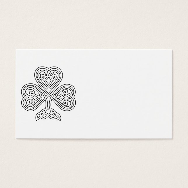 Cartes De Visite Shamrock noir et blanc (Devant)