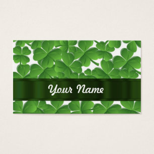 Cartes De Visite Shamrocks irlandais verts personnalisés