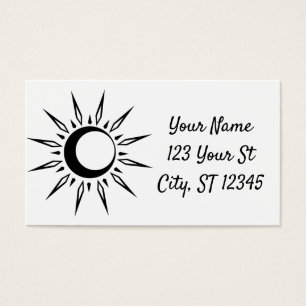 Cartes De Visite Shining Sun Crescent Moon