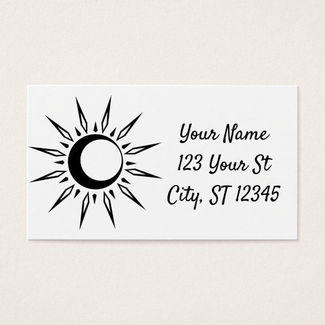 Cartes De Visite Shining Sun Crescent Moon (Devant)