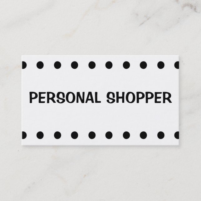 Cartes de visite SHOPPER PERSONNEL à point noir bl (Devant)