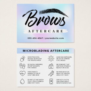 Cartes De Visite Signature UV Gloss Holographique Brow Afcare Card