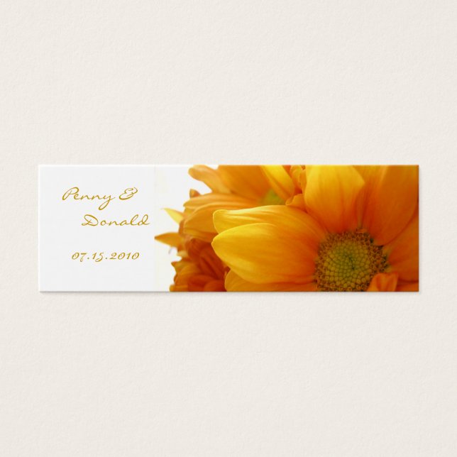 Cartes De Visite Signet à fleurs d'or - Customisé (Devant)