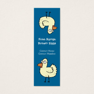 Cartes De Visite Signet à l'envers de poulet de bande dessinée