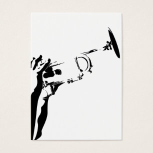 Cartes De Visite Signet abstrait de trompette de jazz