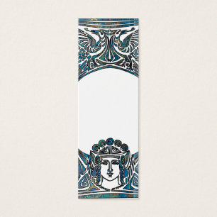 Cartes De Visite Signet Art Nouveau Dame et Oiseaux