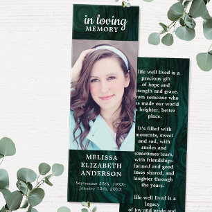 Cartes De Visite Signet commémoratif personnalisé funéraire Emerald