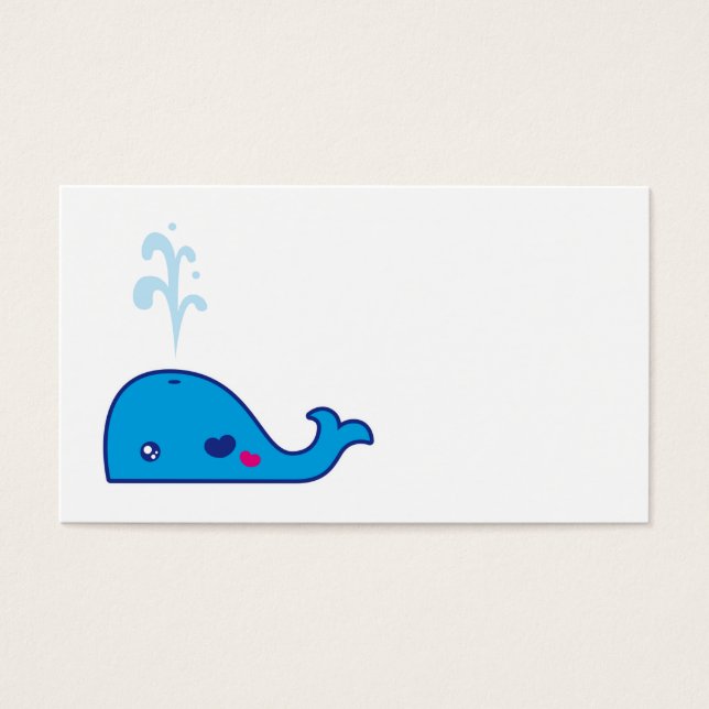Cartes De Visite Signet de baleines de Kawaii (Devant)