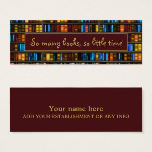 Cartes De Visite Signet de conception de bibliothèque