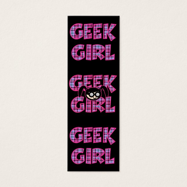 Cartes De Visite Signet de conception de fille Geek plaid (Devant)