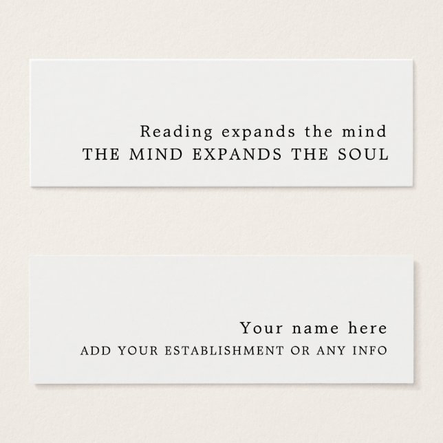 Cartes De Visite Signet de conception simple (Devant & derrière)