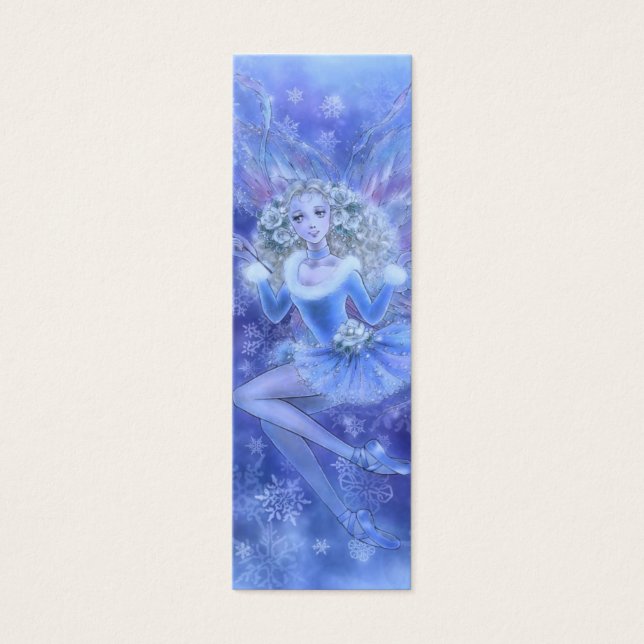 Cartes De Visite Signet de fées de Noël bleu (Devant)