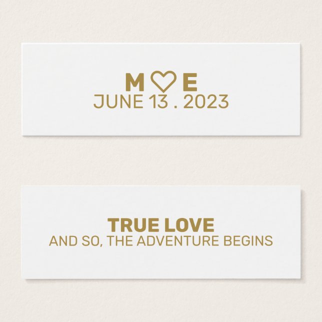 Cartes De Visite Signet de mariage préféré (Devant & derrière)