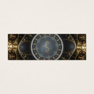 Cartes De Visite Signet de monogramme fractal à vapeur métallique