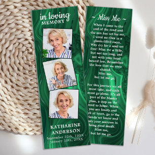 Cartes De Visite Signet de prière funéraire 3 Photo Marbre vert