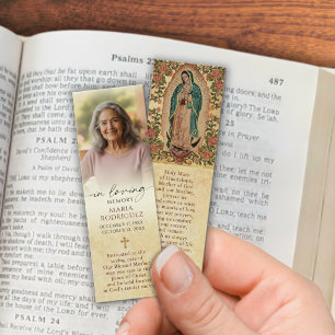Cartes De Visite Signet de prière photo Guadalupe Memorial catholiq