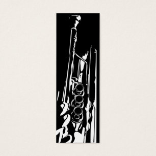 Cartes De Visite Signet de trompette de jazz