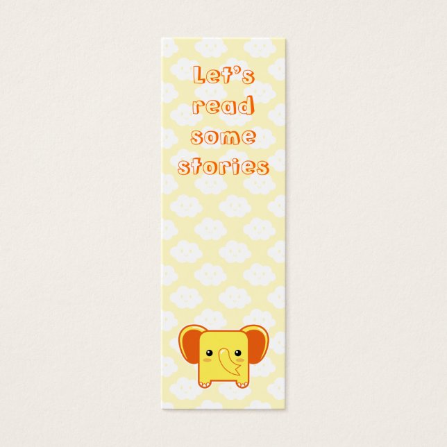 Cartes De Visite Signet d'éléphants de Kawaii (Devant)