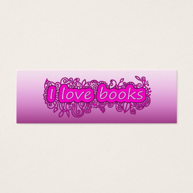 Cartes De Visite Signet - Doodle rose (Devant)