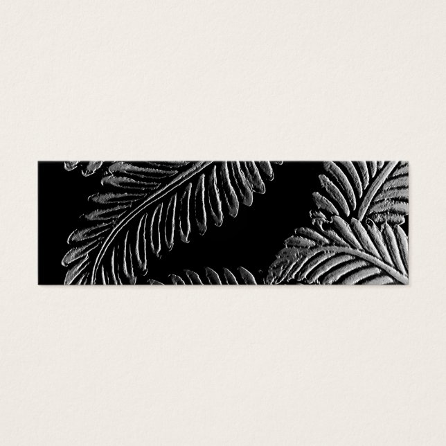 Cartes De Visite Signet Feuille noir et blanc (Devant)