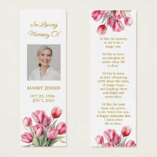 Cartes De Visite Signet floral photo deuil marque-page mémorial