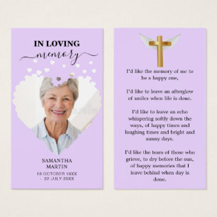 Cartes De Visite Signet funéraire commémoratif de script minimal