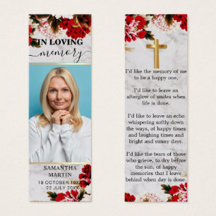 Cartes De Visite Signet funéraire moderne Chic Floral