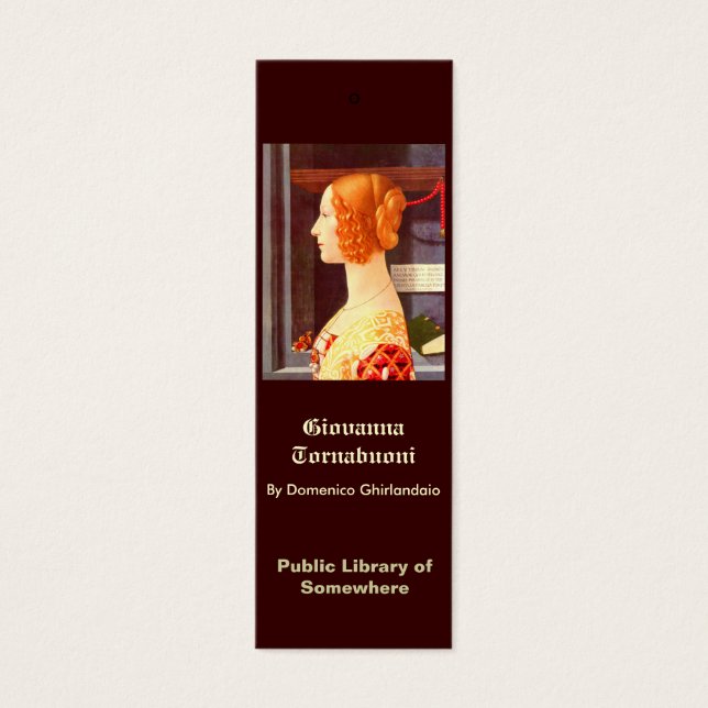 Cartes De Visite Signet - Giovanna Tornabuoni (Devant)