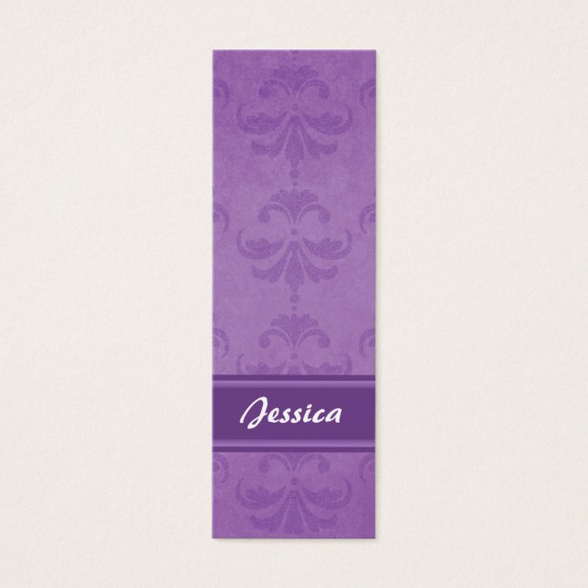 Cartes De Visite Signet Lilac Damask (Devant)