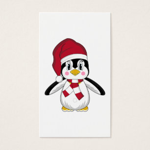 Cartes De Visite Signet mignon de pingouin de Noël