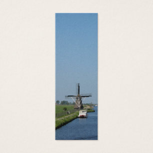 Cartes De Visite Signet néerlandais de photo de rivière de moulin
