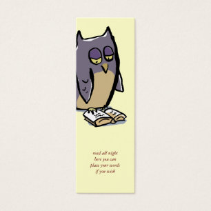 Cartes De Visite signet personnalisable de hiboux de lecture