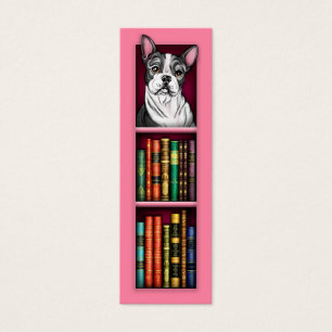 Cartes De Visite Signet rose de Boston Terrier