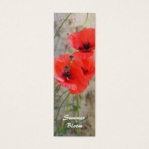 Cartes De Visite Signet rouge de pavots de maïs de champ