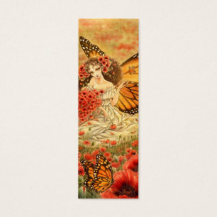 Cartes De Visite Signet rouge d'imaginaire de pavot et de monarque