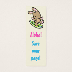 Cartes De Visite Signet Skinny de surf Bunny