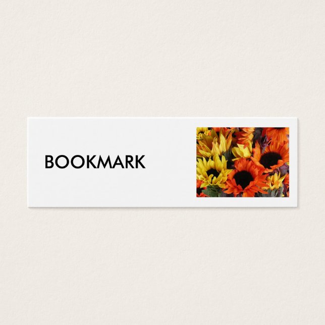 Cartes De Visite Signet, "Tournesols" (Devant)