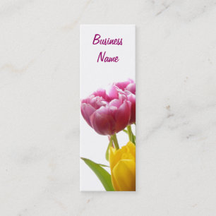 Cartes de visite signet Tulipes violettes et jaune