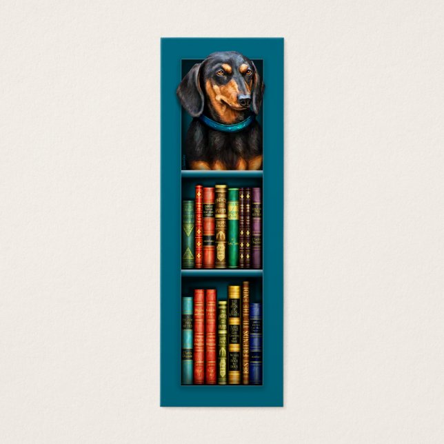 Cartes De Visite Signet Turquoise Dachshund (Devant)