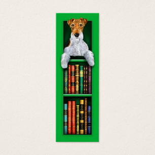 Cartes De Visite Signet vert de Fox Terrier de fil