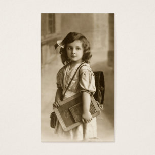Cartes De Visite Signet vintage de fille d'école