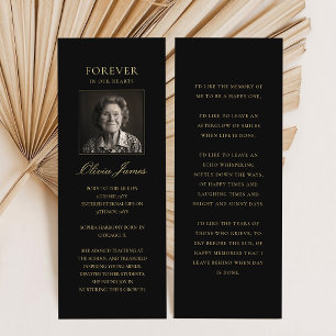 Cartes De Visite Signets de deuil photo Forever in Our Hearts
