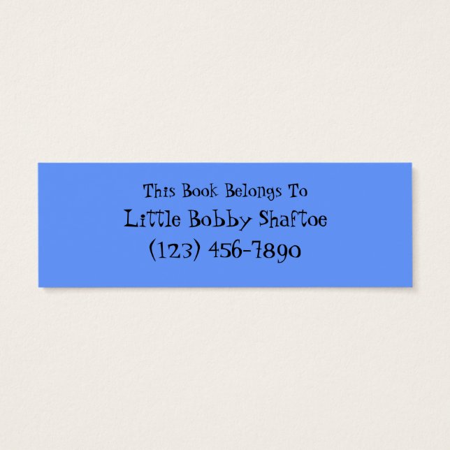 Cartes De Visite Signets personnalisables (Dos)