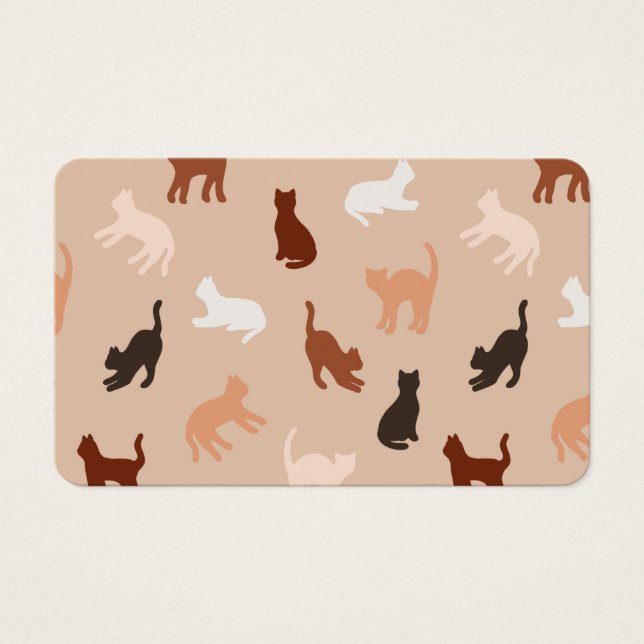 Cartes De Visite Silhouette de chat (Devant)