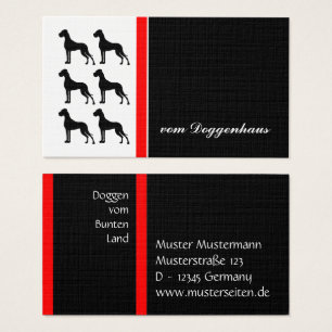 Cartes De Visite Silhouette de Dogue Allemand / Grand Danois