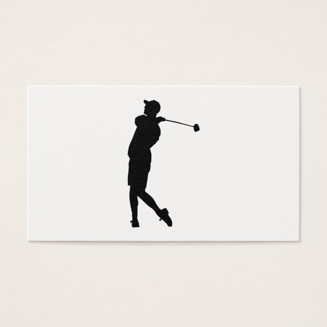 Cartes De Visite Silhouette de Golfer (Devant)