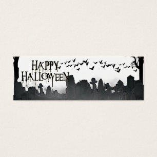 Cartes De Visite Silhouette de la scène du cimetière d'Halloween